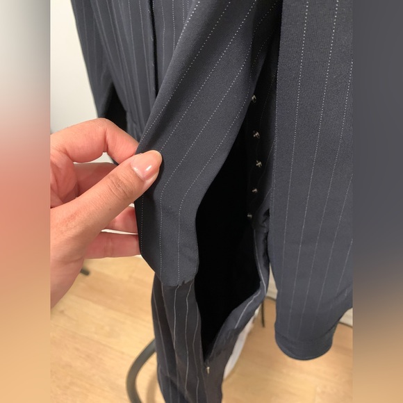 Navy pinstripe Boss dress - Picture 2 of 8